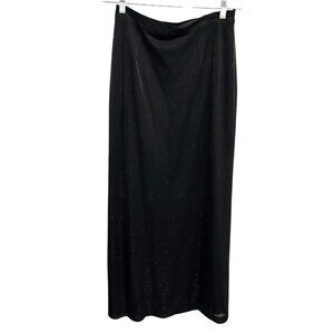 Vintage 90s After Dark Womens Black Sparkle Long Pencil Skirt Size Medium